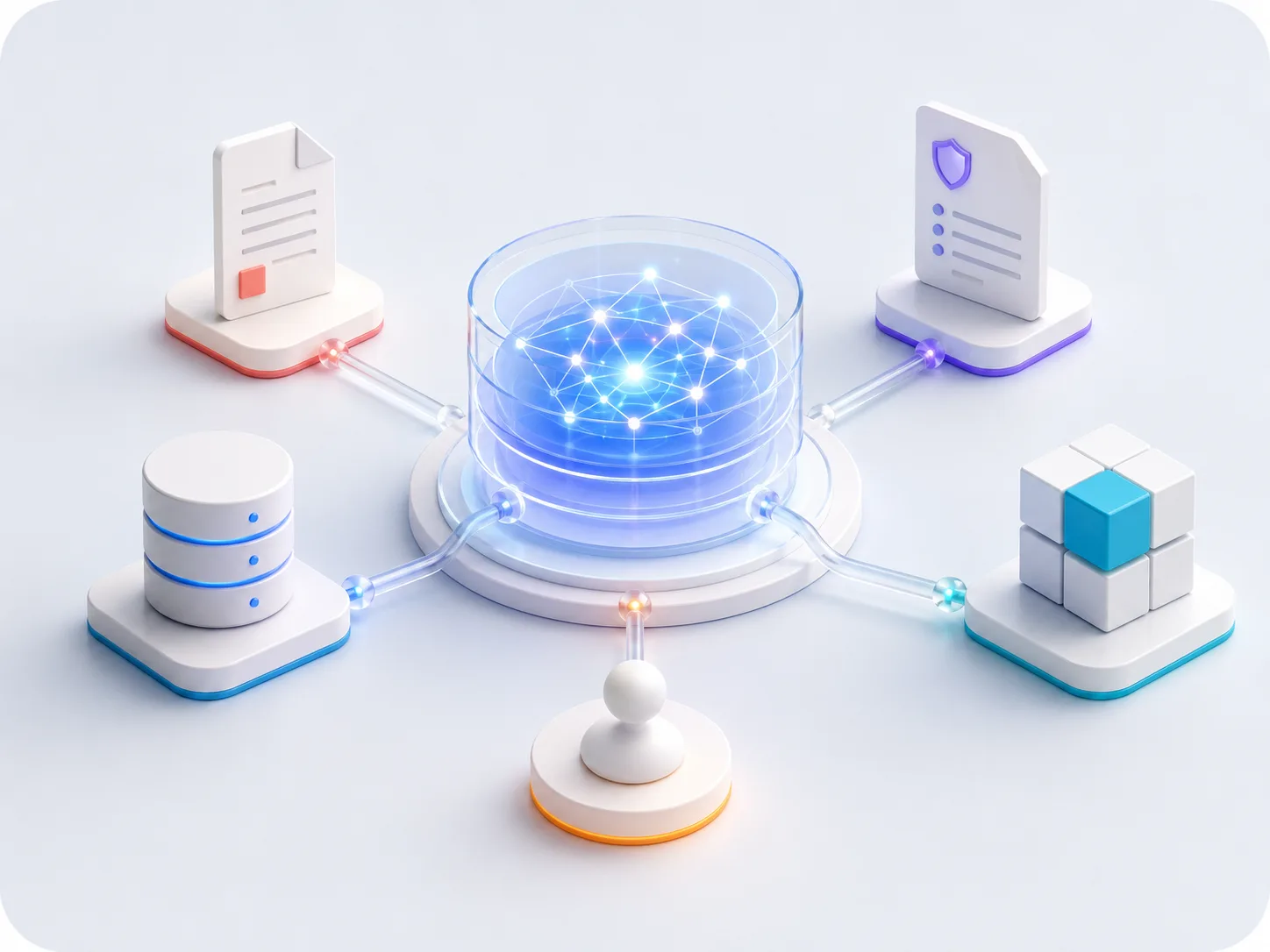 Enterprise knowledge sources connected to an organised memory layer
